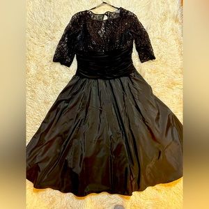 Black elegant with lace top party dress. Size 16